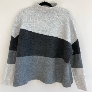 THML mock neck color block sweater